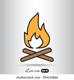 Line icon-  bonfire