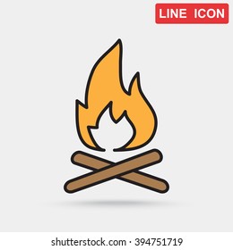 Line icon-  bonfire