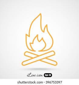Line icon-  bonfire