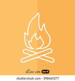 Line icon-  bonfire