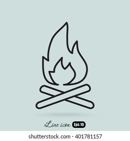 Line icon-  bonfire