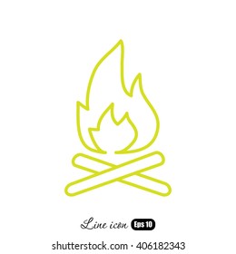 Line icon-  bonfire