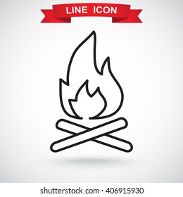 Line icon-  bonfire