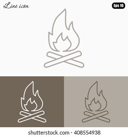 Line icon-  bonfire