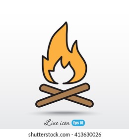 Line icon-  bonfire