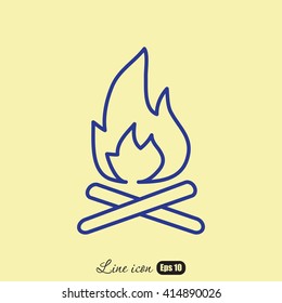 Line icon-  bonfire