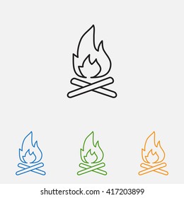 Line icon-  bonfire