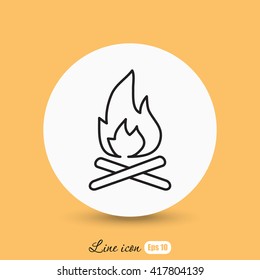 Line icon-  bonfire