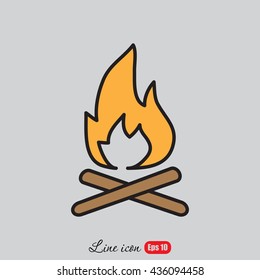 Line icon-  bonfire
