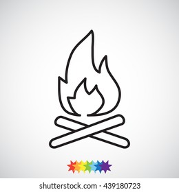 Line icon-  bonfire