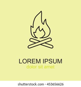 Line icon-  bonfire