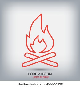 Line icon-  bonfire