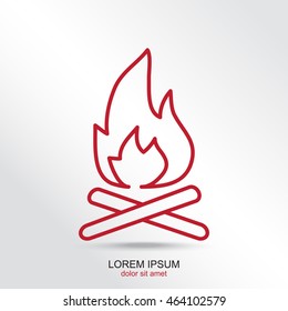 Line icon-  bonfire