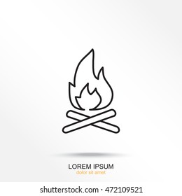 Line icon-  bonfire