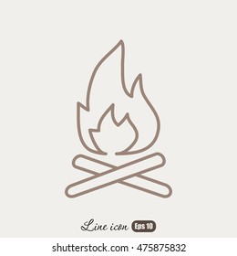 Line icon-  bonfire