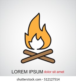 Line icon-  bonfire