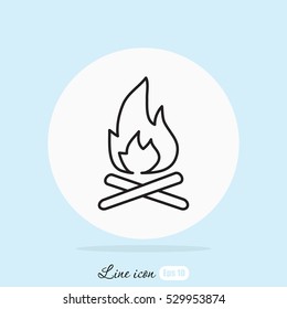 Line icon-  bonfire