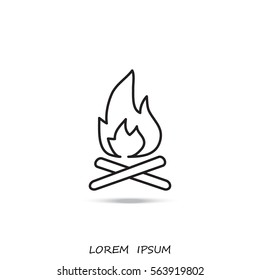 Line icon-  bonfire