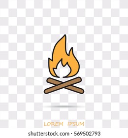 Line icon-  bonfire