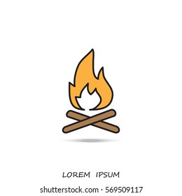 Line icon-  bonfire