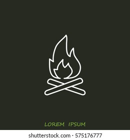 Line icon-  bonfire
