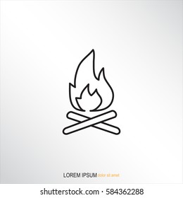 Line icon-  bonfire