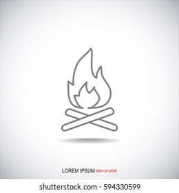 Line icon-  bonfire