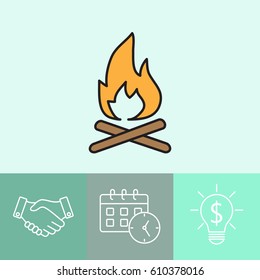 Line icon-  bonfire