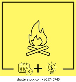Line icon-  bonfire
