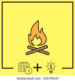 Line icon-  bonfire