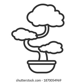 Line icon of bonsai tree
