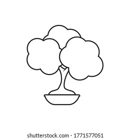 icono de línea bonsai vector aislado en fondo blanco
