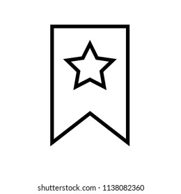 Line icon bookmark sign isolated on white background. Vector illustration.