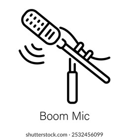 A line icon of boom mic 