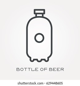 Line icon bottle of beer