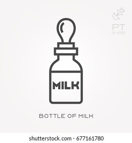 Line icon bottle of milk