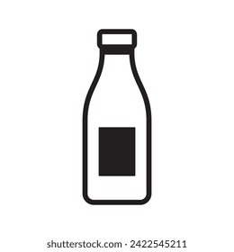 line icon bottle milk isolated on white background