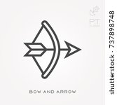 Line icon bow and arrow