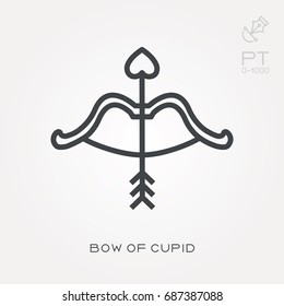 Line icon bow of cupid