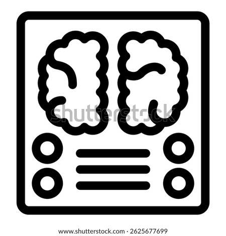 Line icon of a brain scan representing medical imaging technology for diagnosing brain conditions