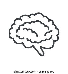 Line icon brain. Simple vector illustration with ability to change.