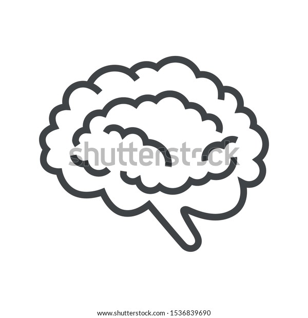 Line Icon Brain Simple Vector Illustration Stock Vector (Royalty Free ...