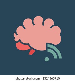 Line icon brain waves