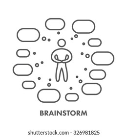 Line icon brainstorm. Vector business symbol, logo and banner