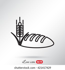 Line icon- bread