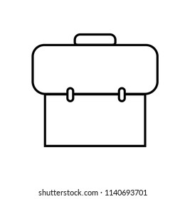 Line icon briefcase isolated on white background. Vector illustration. Work icon.