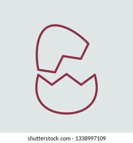 Line icon broken egg