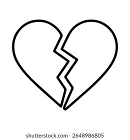 line icon Broken Heart on white background vector
Vector icon on white background