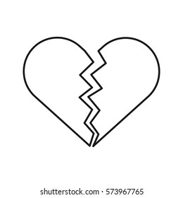 Line icon broken heart. Vector illustration.