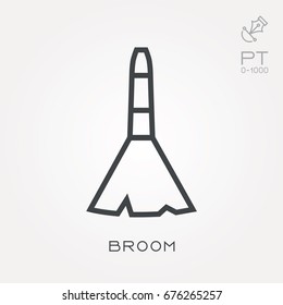 Line icon broom